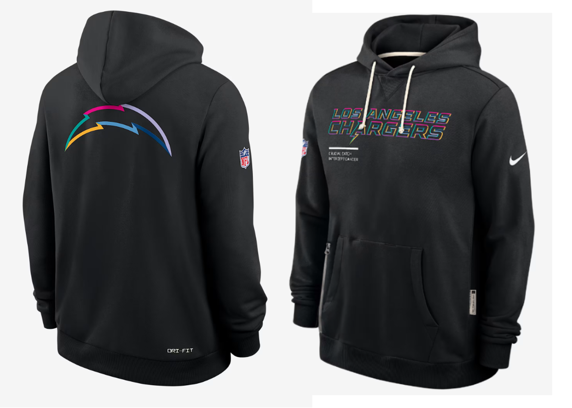 Men Los Angeles Chargers black 2025 Nike NFL hoodie